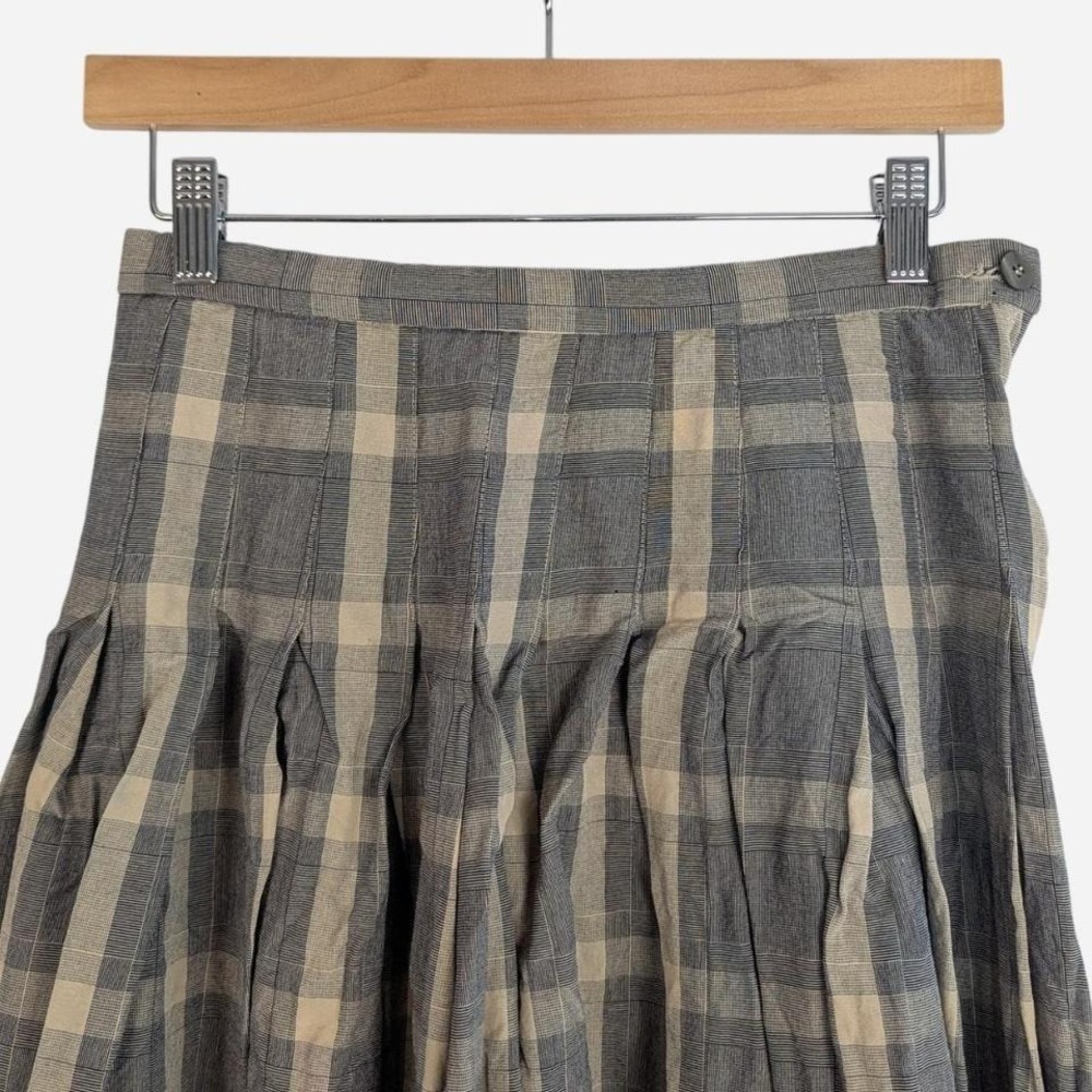 Vtg Pendleton Classic 100% Rayon Grey Plaid Gathered Mini Skirt Size 10 - Picture 2 of 4